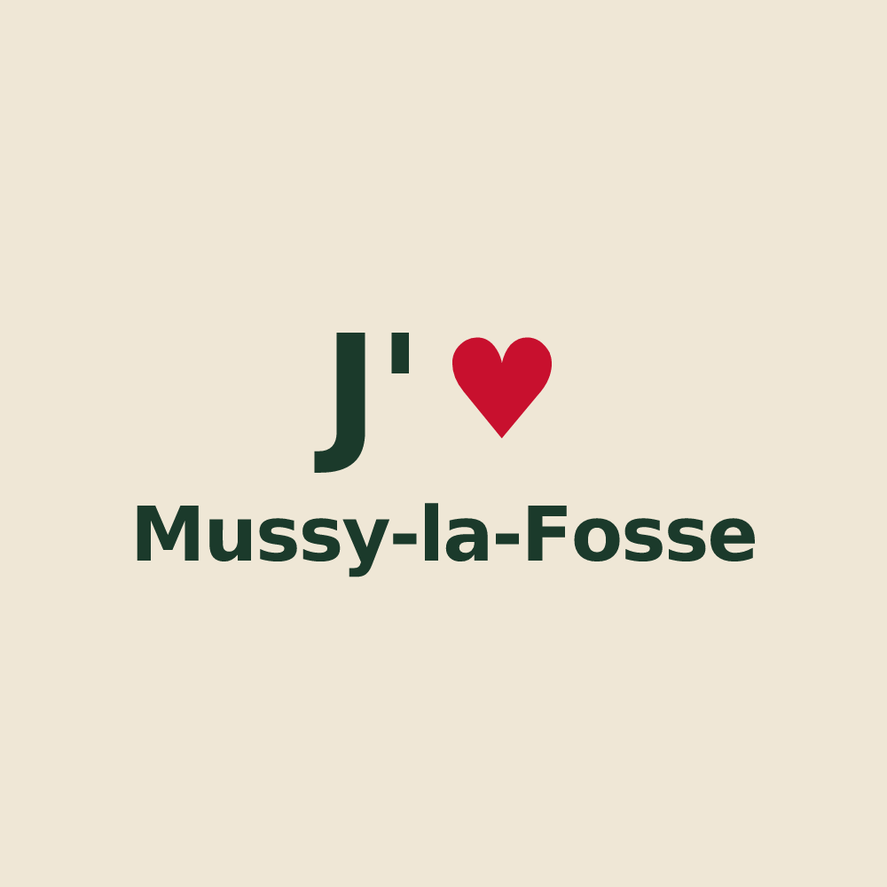 Tote bag personnalisé Mussy-la-Fosse — design « J'aime Mussy-la-Fosse » imprimé sur le tote bag