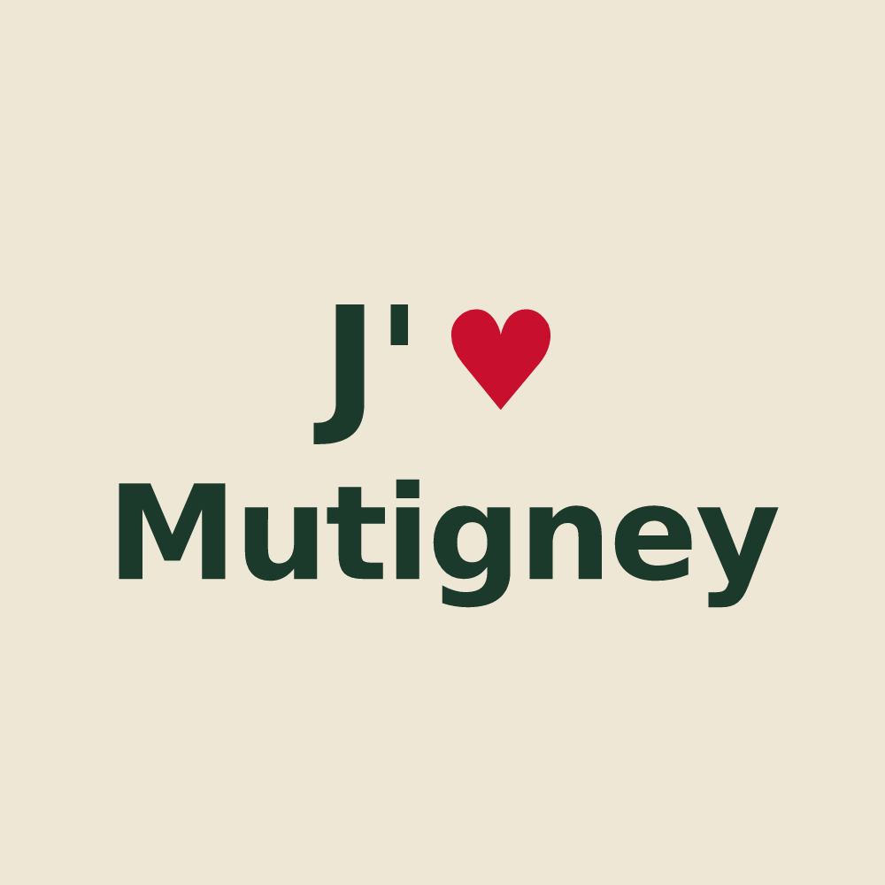 Tote bag personnalisé Mutigney — design « J'aime Mutigney » imprimé sur le tote bag