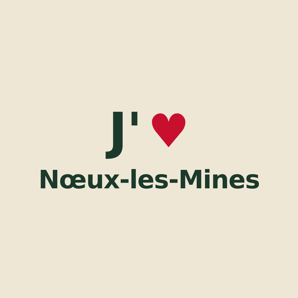 Tote bag personnalisé Nœux-les-Mines — design J'aime Nœux-les-Mines