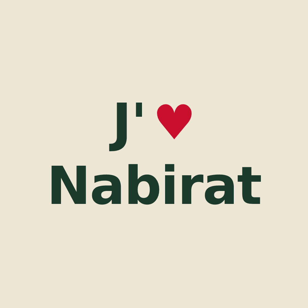Tote bag personnalisé Nabirat — design J'aime Nabirat