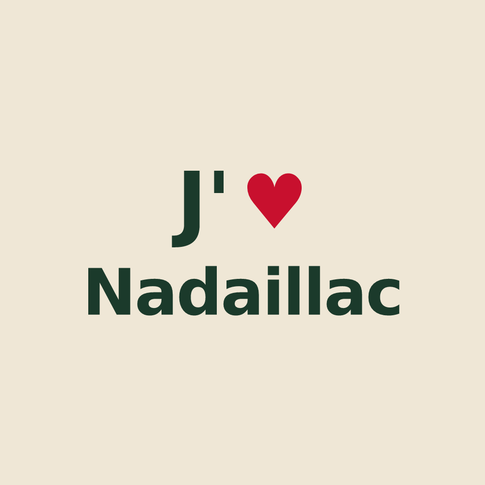 Tote bag personnalisé Nadaillac — design J'aime Nadaillac