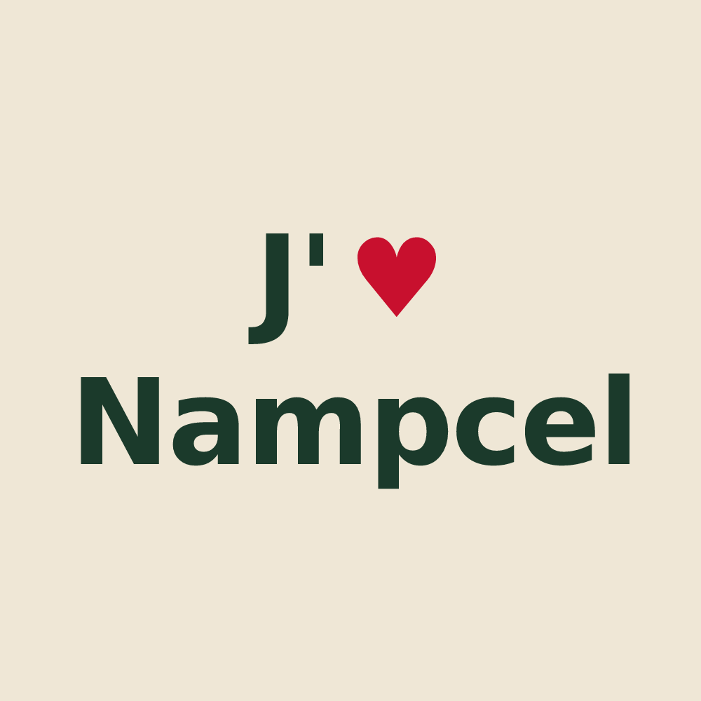 Tote bag personnalisé Nampcel — design J'aime Nampcel