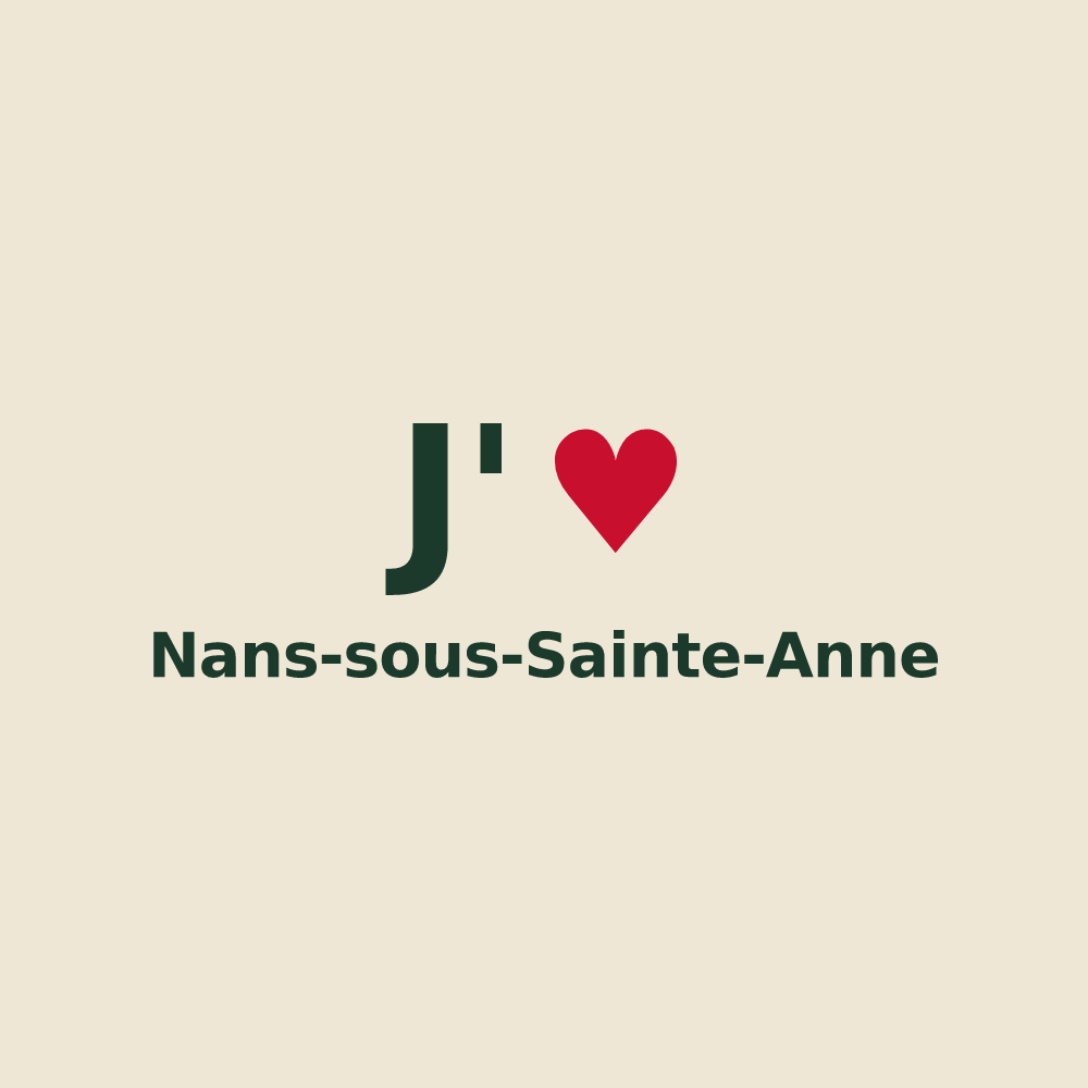 Tote bag personnalisé Nans-sous-Sainte-Anne — design J'aime Nans-sous-Sainte-Anne