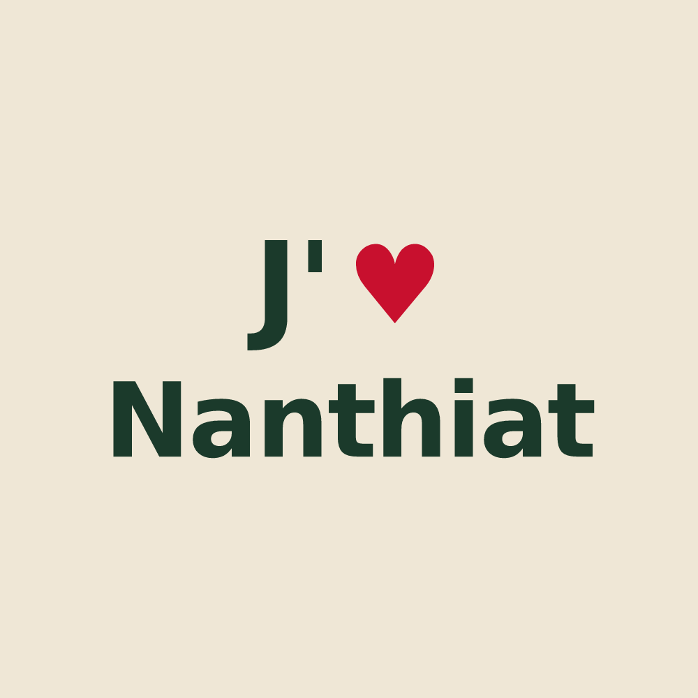 Tote bag personnalisé Nanthiat — design J'aime Nanthiat