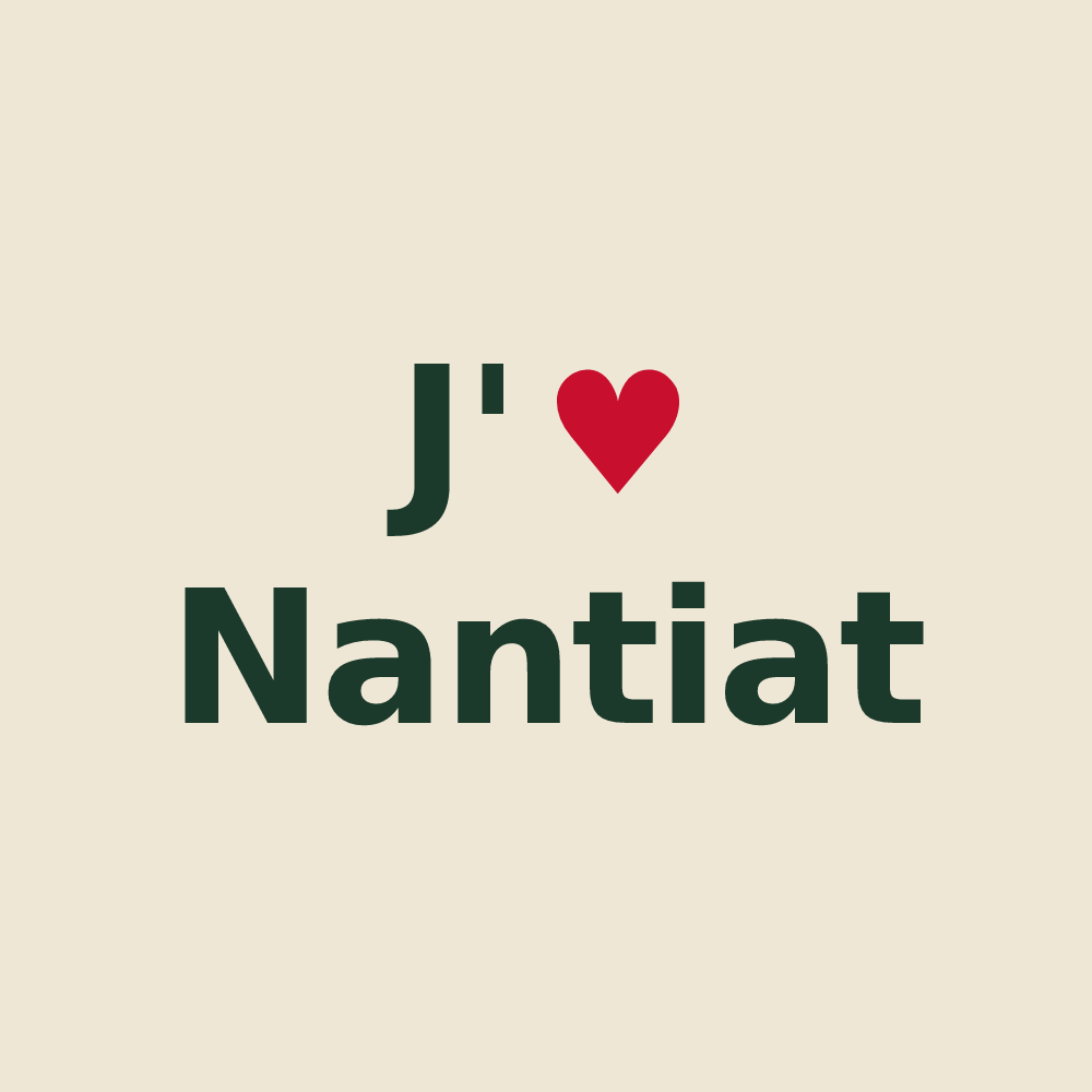 Tote bag personnalisé Nantiat — design J'aime Nantiat