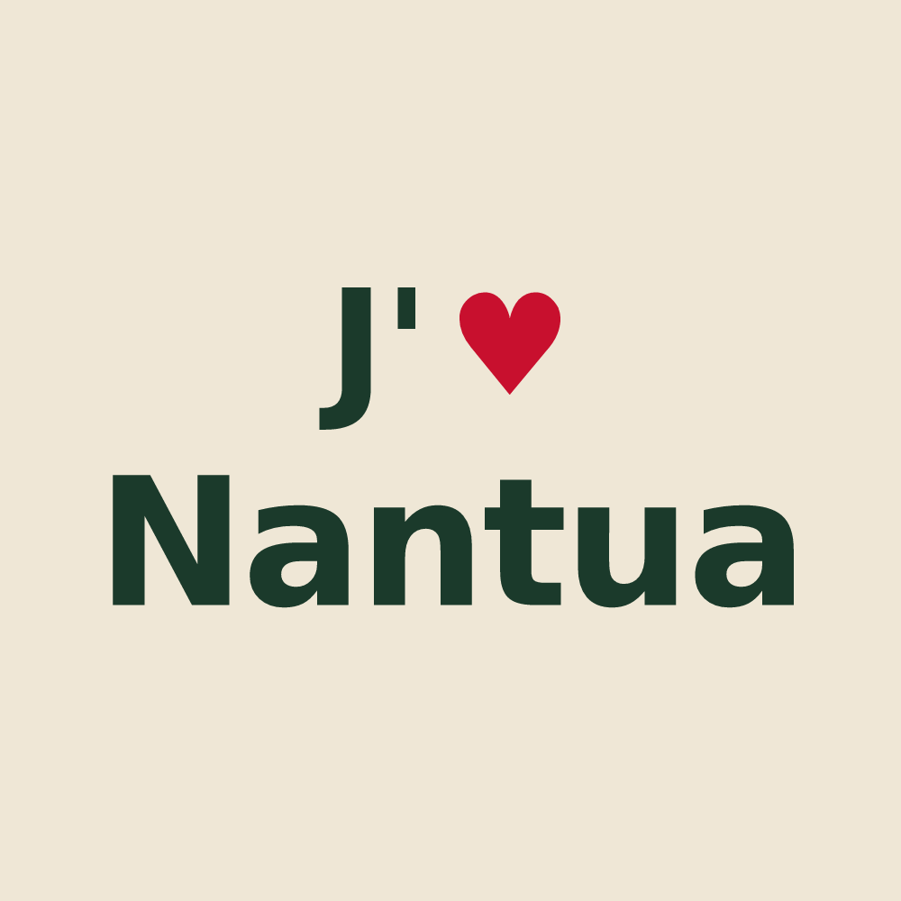 Tote bag personnalisé Nantua — design « J'aime Nantua » imprimé sur le tote bag
