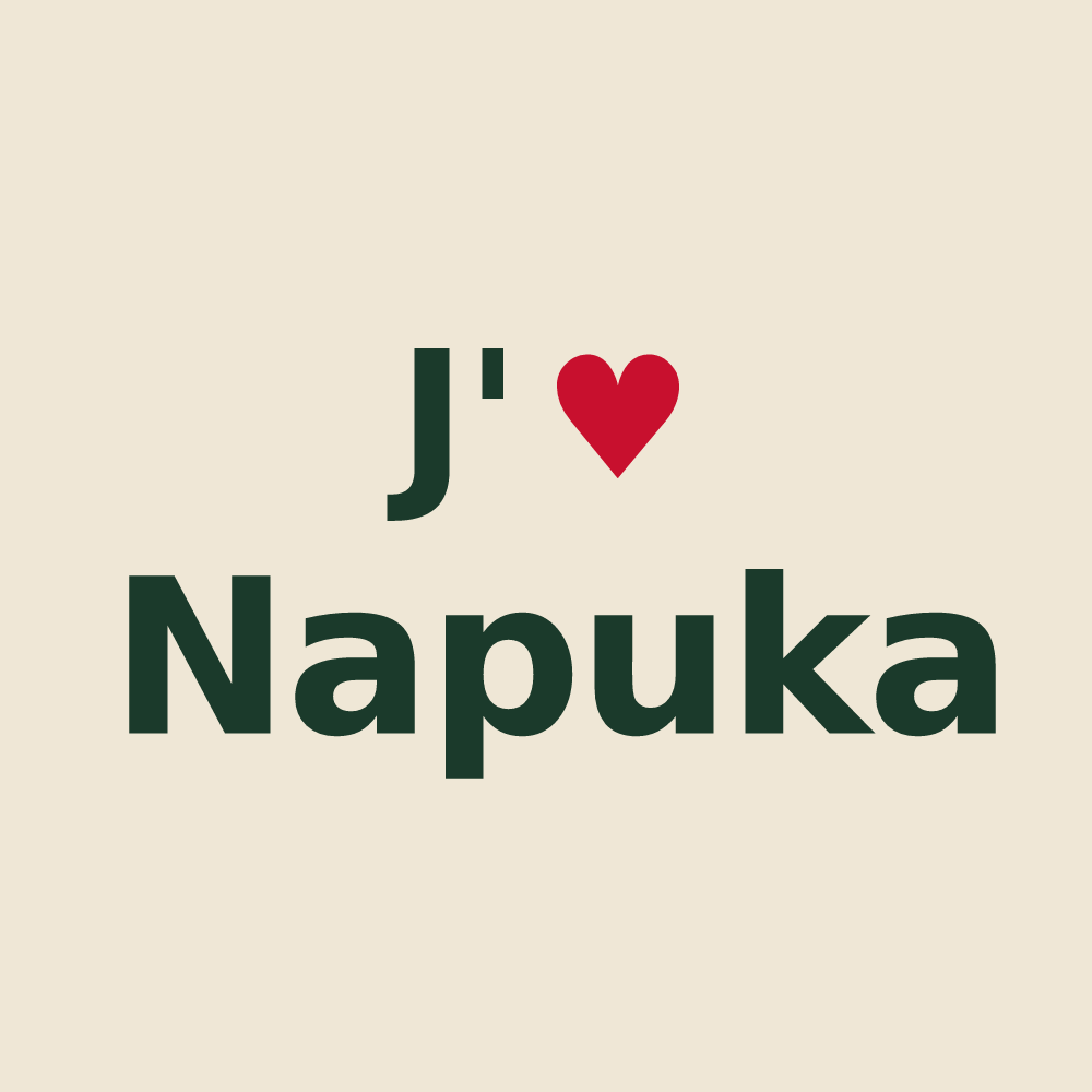 Tote bag personnalisé Napuka — design J'aime Napuka