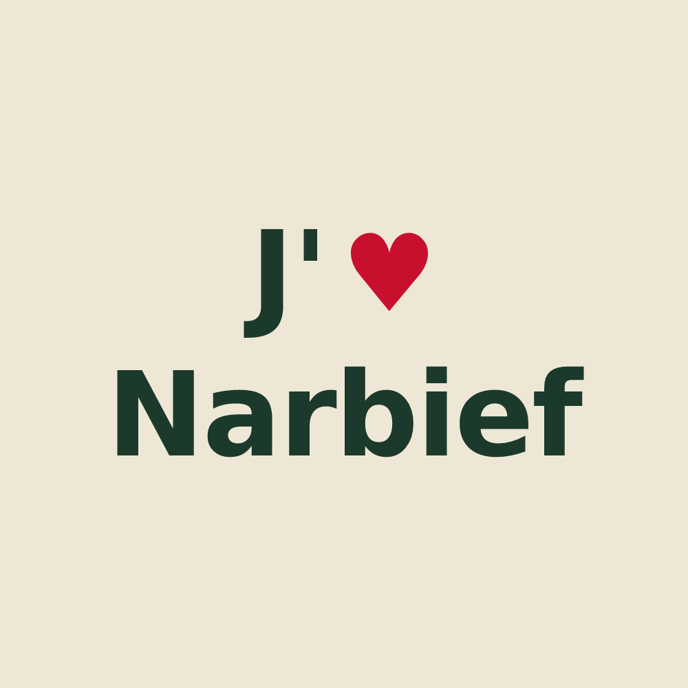 Tote bag personnalisé Narbief — design J'aime Narbief