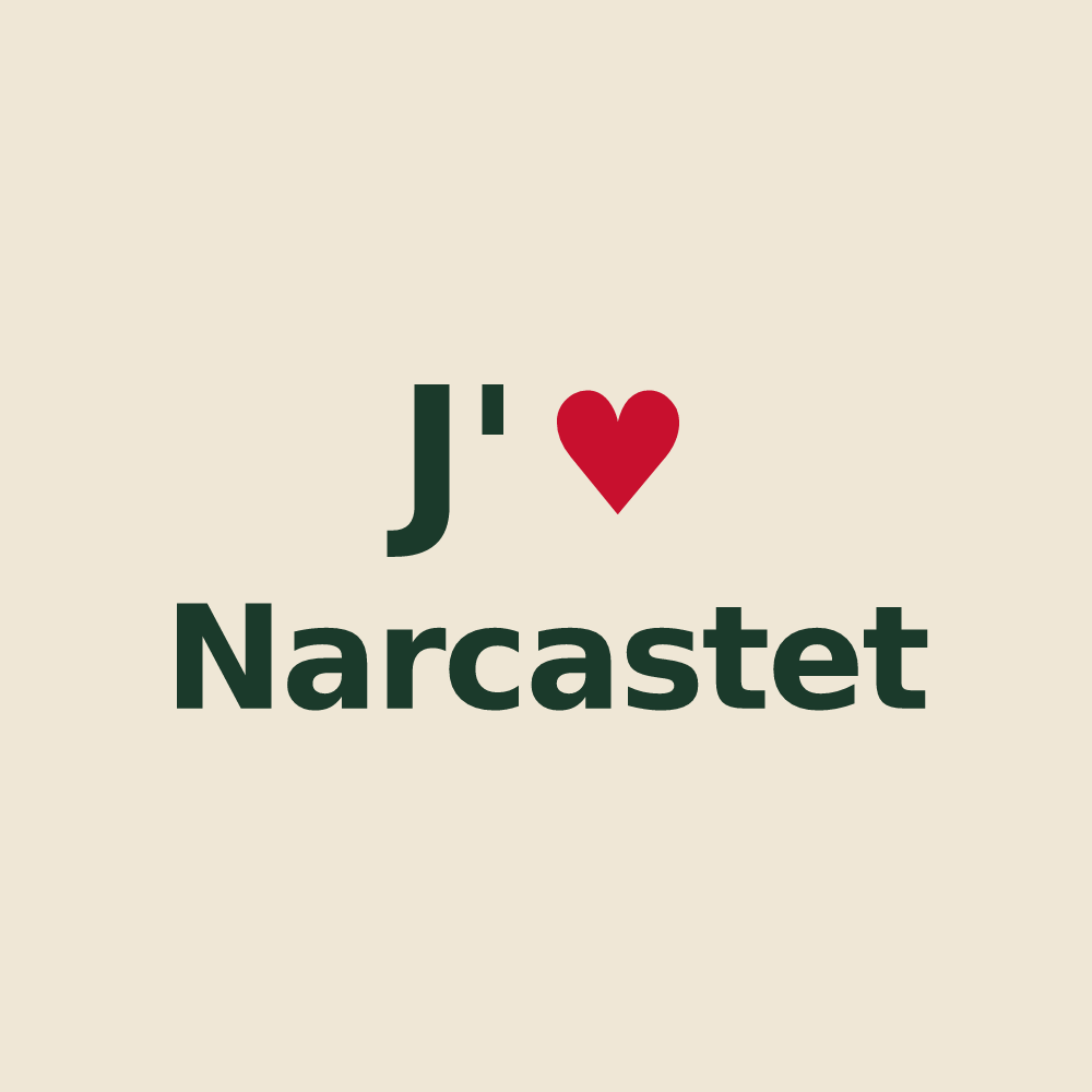 Tote bag personnalisé Narcastet — design J'aime Narcastet
