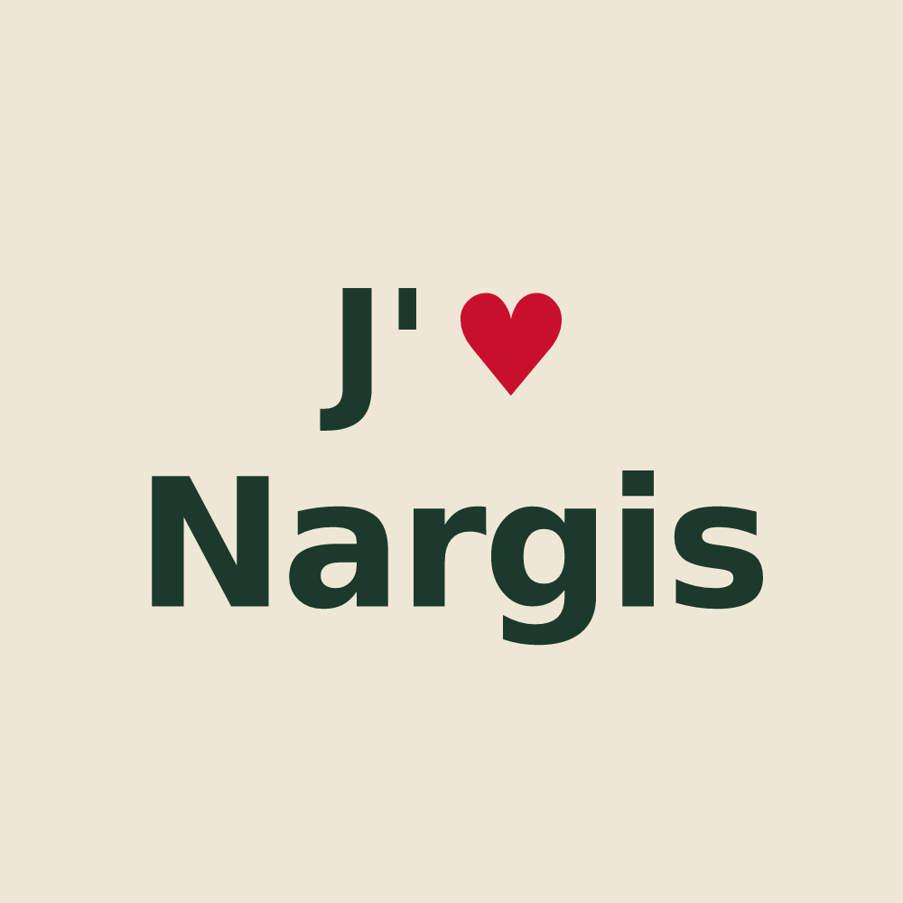 Tote bag personnalisé Nargis — design J'aime Nargis