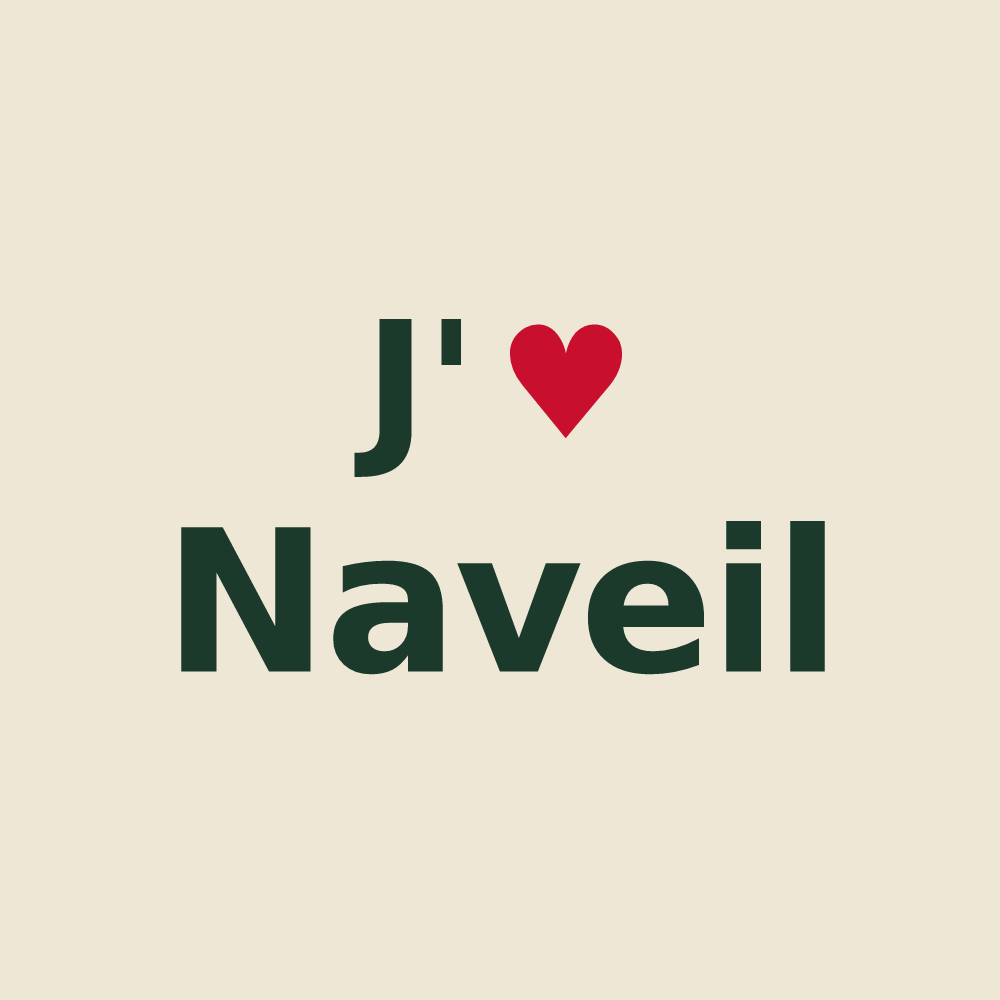 Tote bag personnalisé Naveil — design J'aime Naveil
