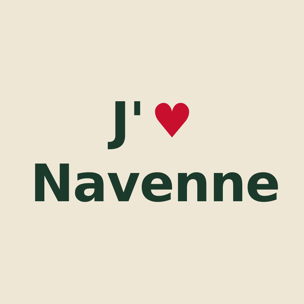 Tote bag personnalisé Navenne — design J'aime Navenne