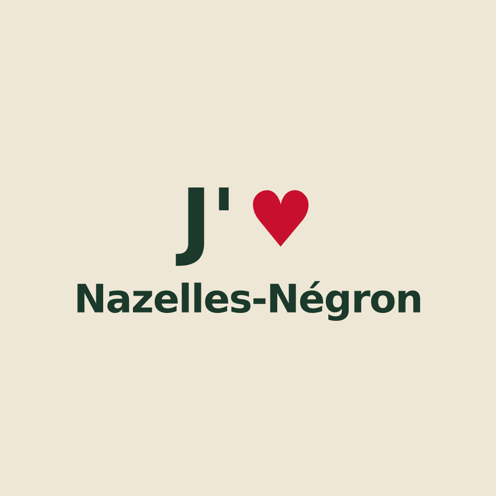 Tote bag personnalisé Nazelles-Négron — design J'aime Nazelles-Négron