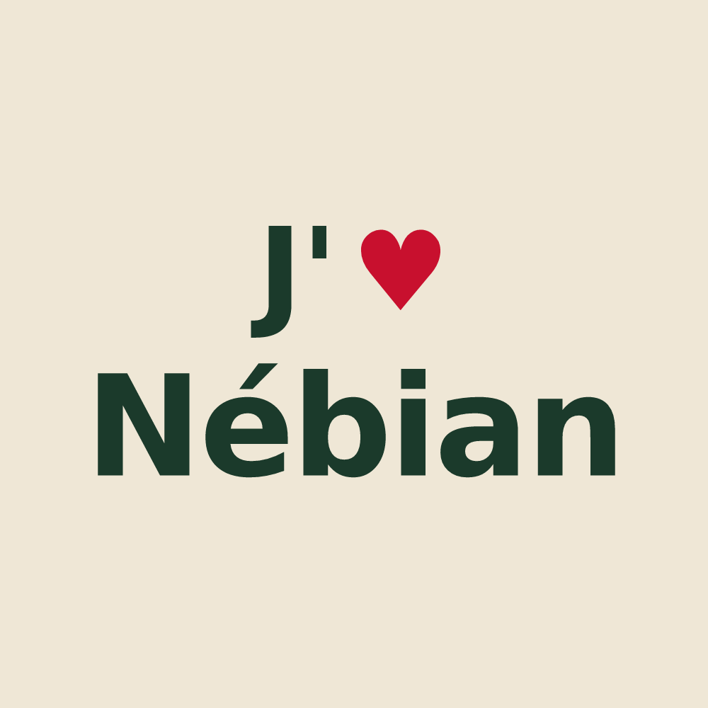 Tote bag personnalisé Nébian — design J'aime Nébian
