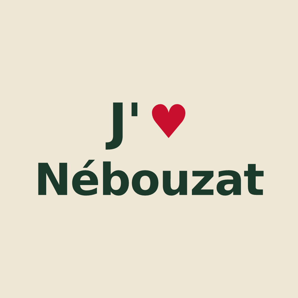 Tote bag personnalisé Nébouzat — design J'aime Nébouzat