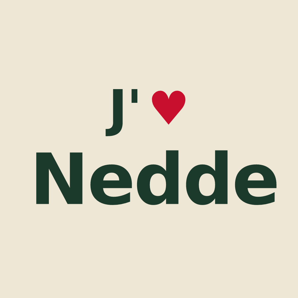 Tote bag personnalisé Nedde — design J'aime Nedde