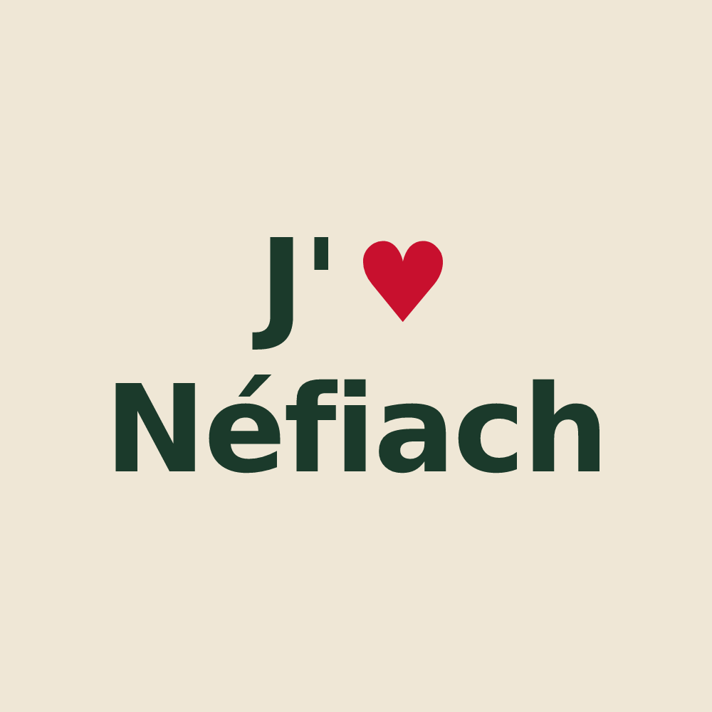 Tote bag personnalisé Néfiach — design J'aime Néfiach