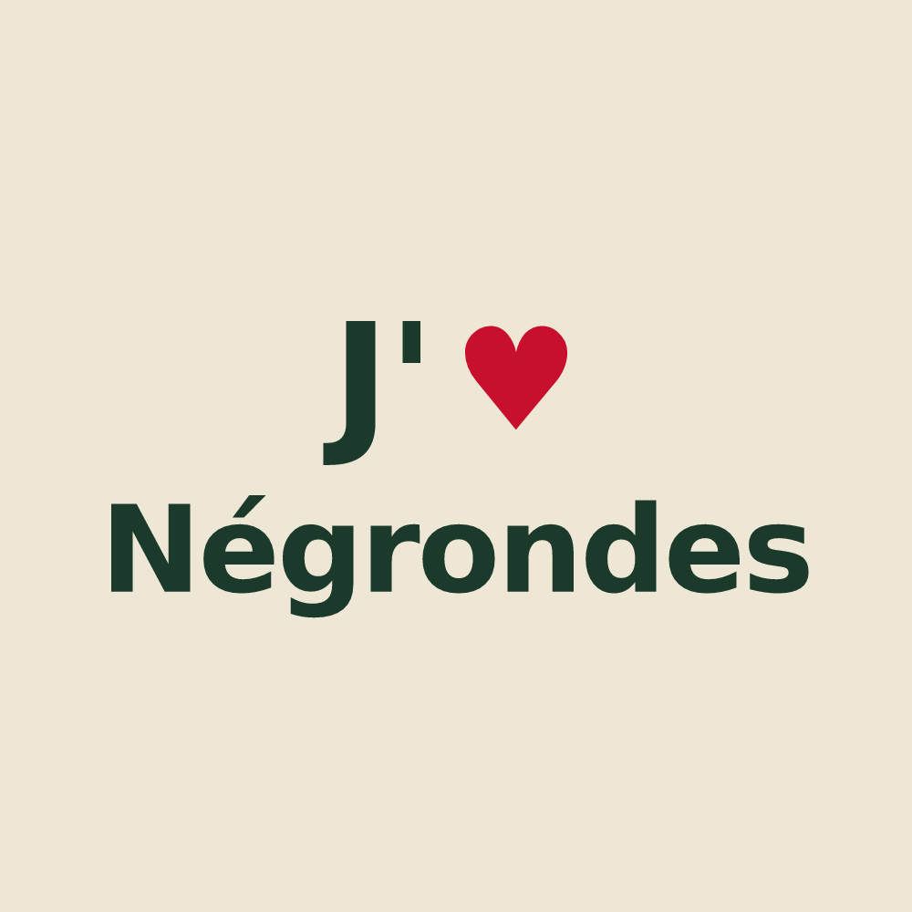 Tote bag personnalisé Négrondes — design J'aime Négrondes
