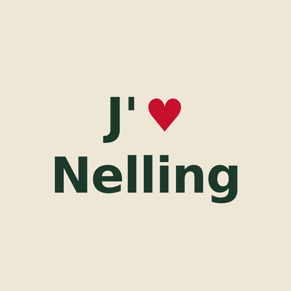 Tote bag personnalisé Nelling — design « J'aime Nelling » imprimé sur le tote bag