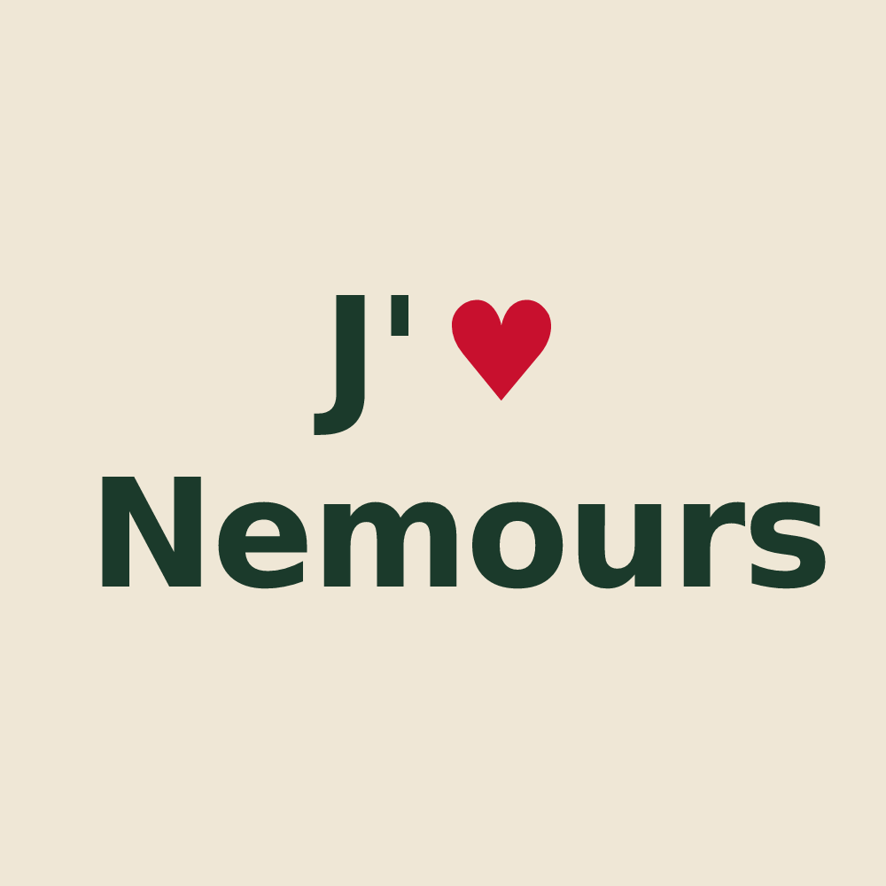 Tote bag personnalisé Nemours — design J'aime Nemours