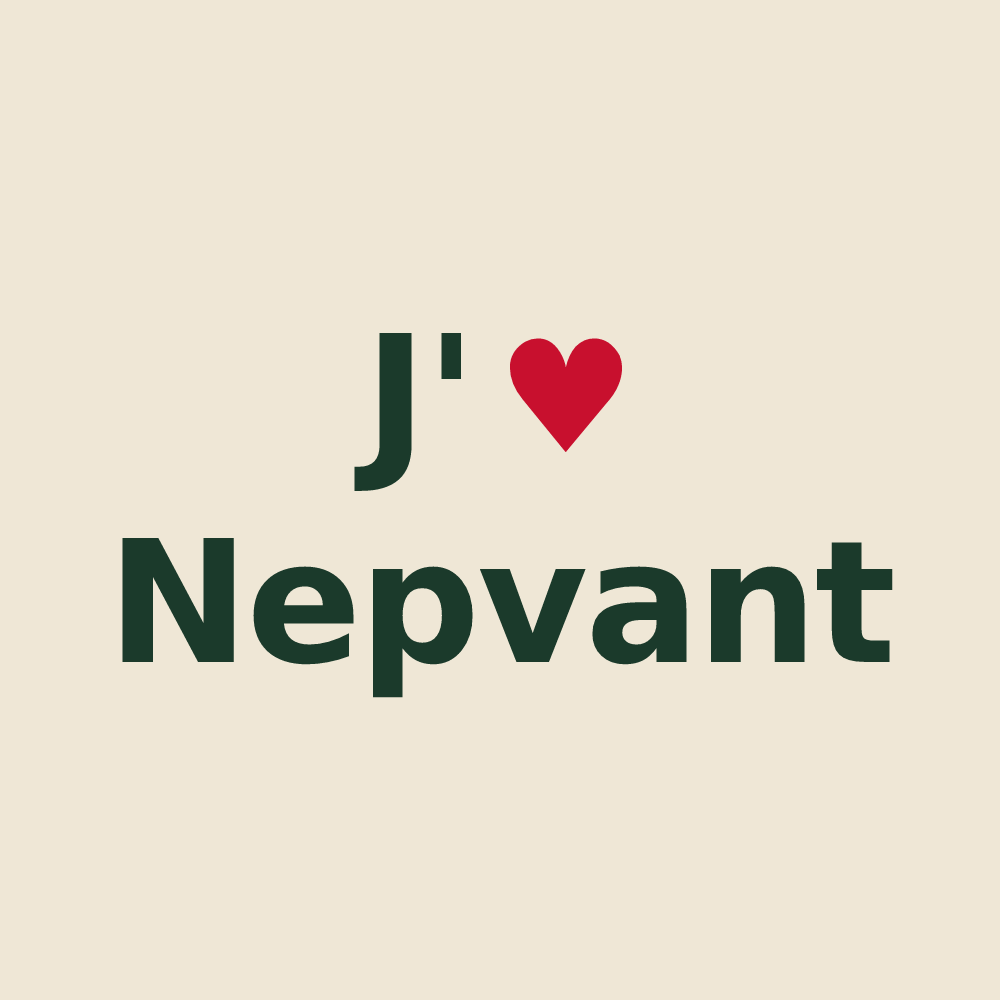 Tote bag personnalisé Nepvant — design « J'aime Nepvant » imprimé sur le tote bag