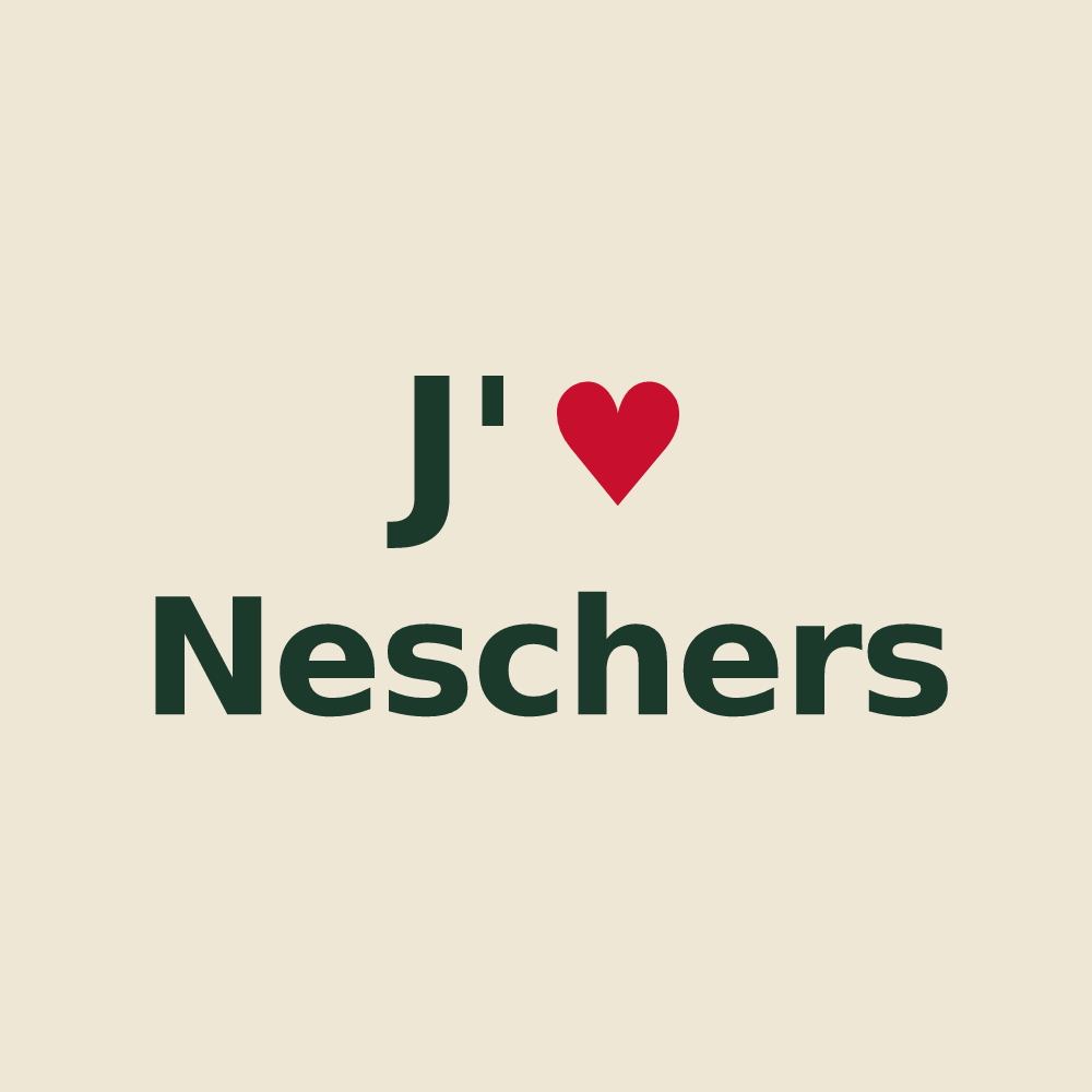 Tote bag personnalisé Neschers — design J'aime Neschers