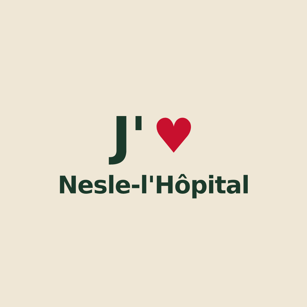 Tote bag personnalisé Nesle-l'Hôpital — design J'aime Nesle-l'Hôpital