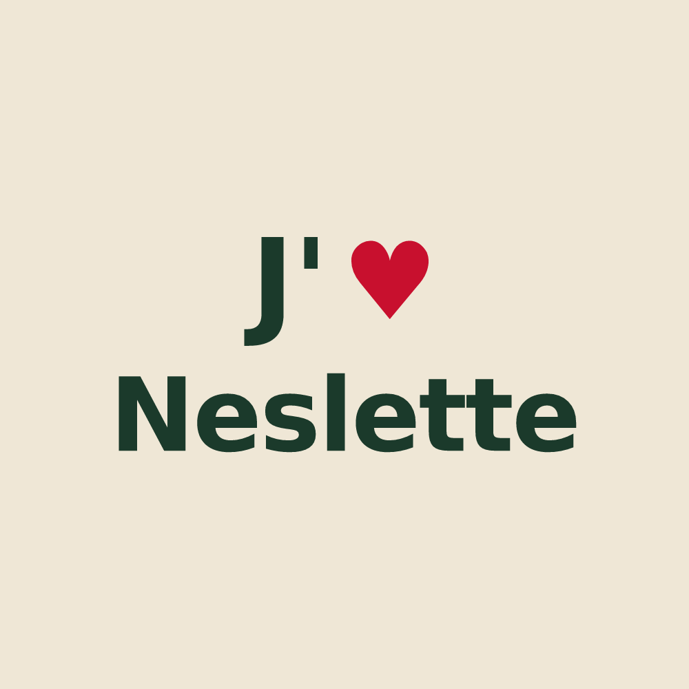 Tote bag personnalisé Neslette — design J'aime Neslette