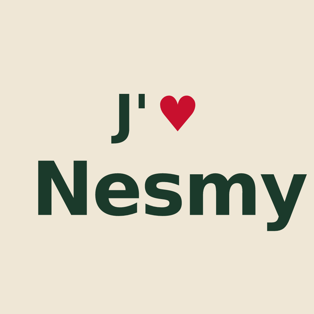 Tote bag personnalisé Nesmy — design J'aime Nesmy