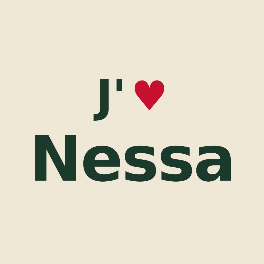 Tote bag personnalisé Nessa — design J'aime Nessa