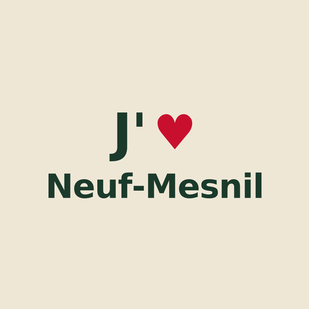 Tote bag personnalisé Neuf-Mesnil — design J'aime Neuf-Mesnil