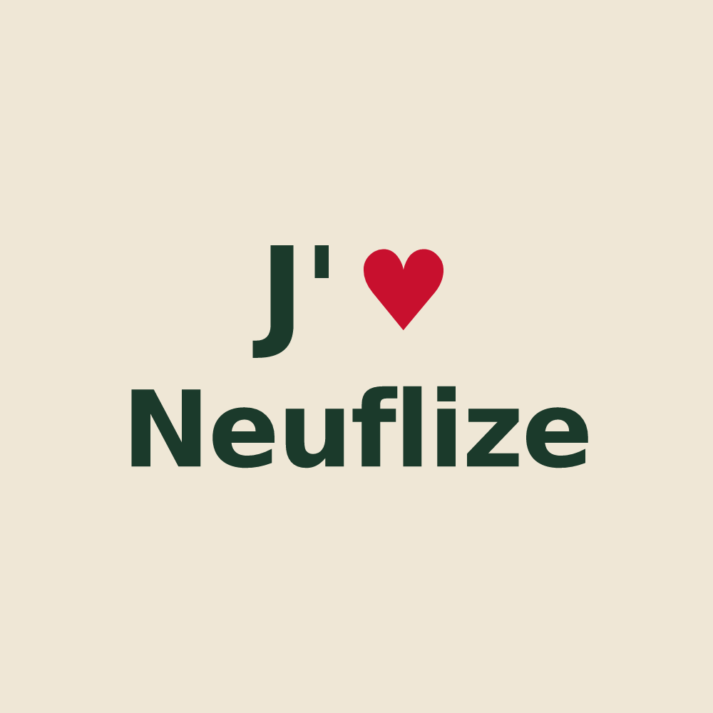 Tote bag personnalisé Neuflize — design J'aime Neuflize