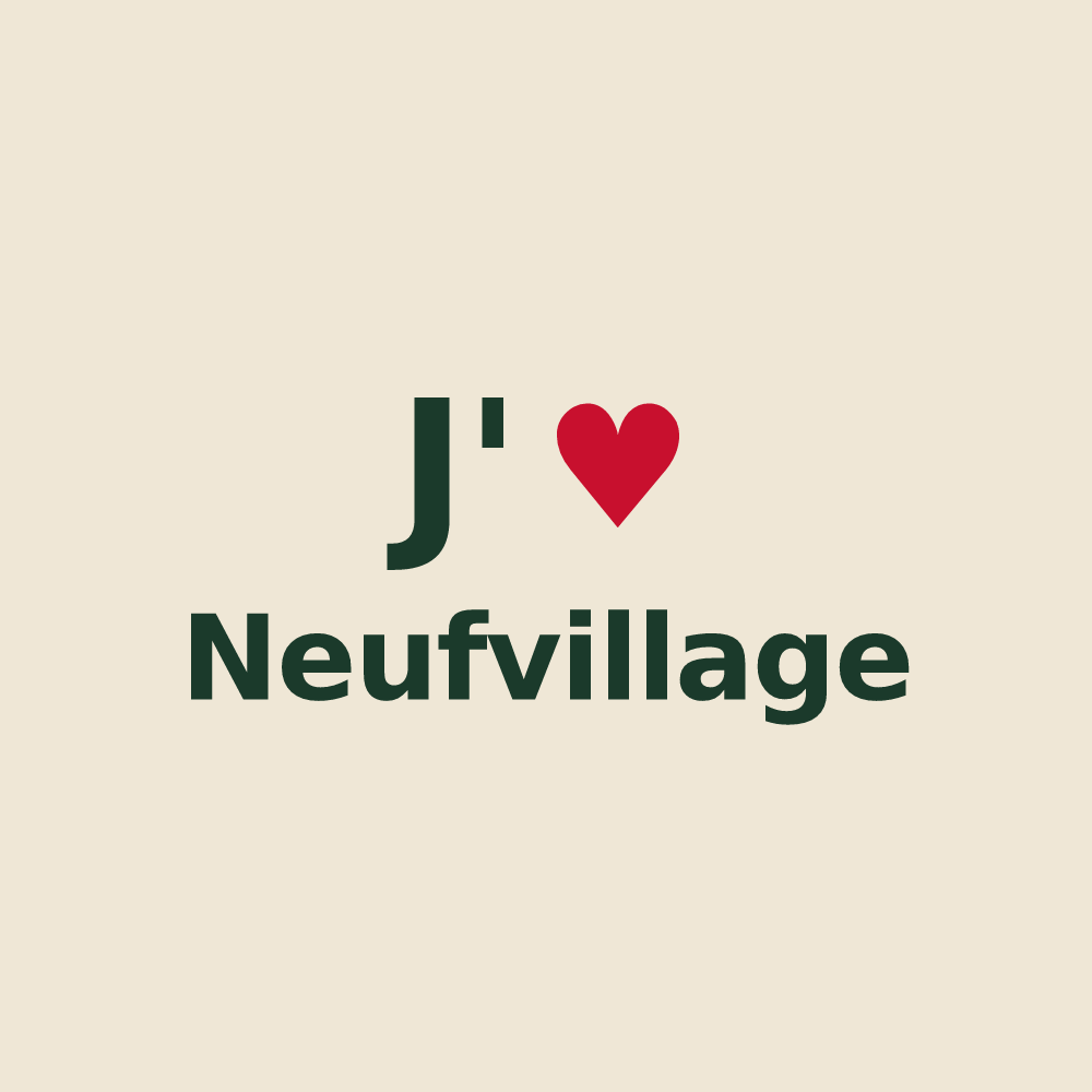 Tote bag personnalisé Neufvillage — design J'aime Neufvillage