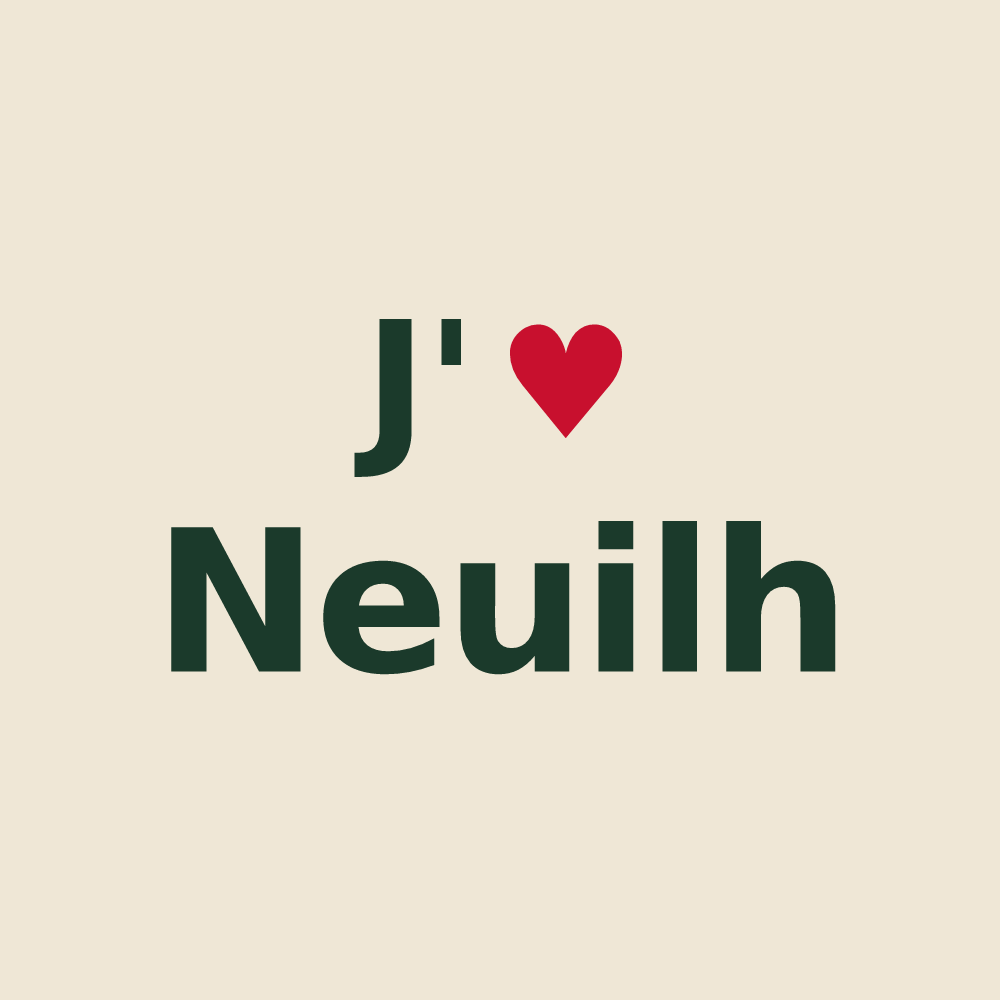 Tote bag personnalisé Neuilh — design J'aime Neuilh