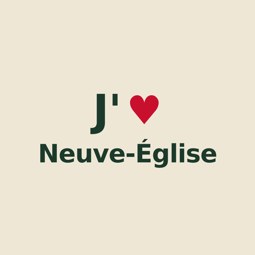 Tote bag personnalisé Neuve-Église — design J'aime Neuve-Église