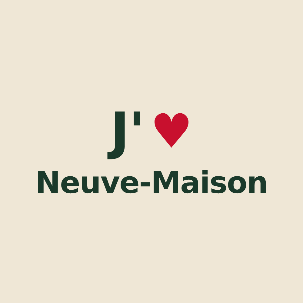 Tote bag personnalisé Neuve-Maison — design « J'aime Neuve-Maison » imprimé sur le tote bag