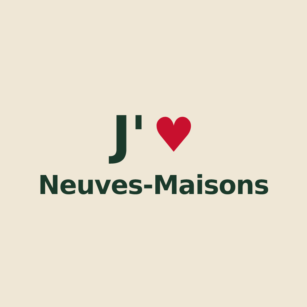 Tote bag personnalisé Neuves-Maisons — design J'aime Neuves-Maisons