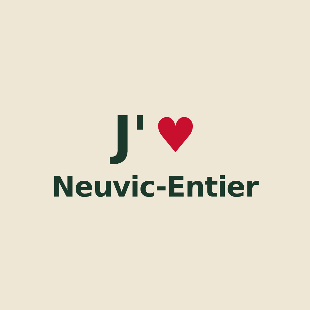 Tote bag personnalisé Neuvic-Entier — design J'aime Neuvic-Entier