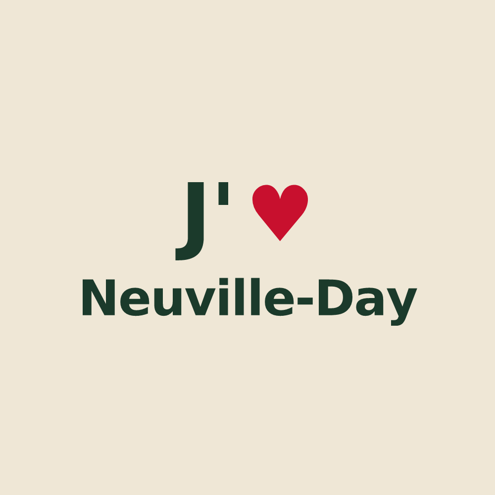 Tote bag personnalisé Neuville-Day — design J'aime Neuville-Day