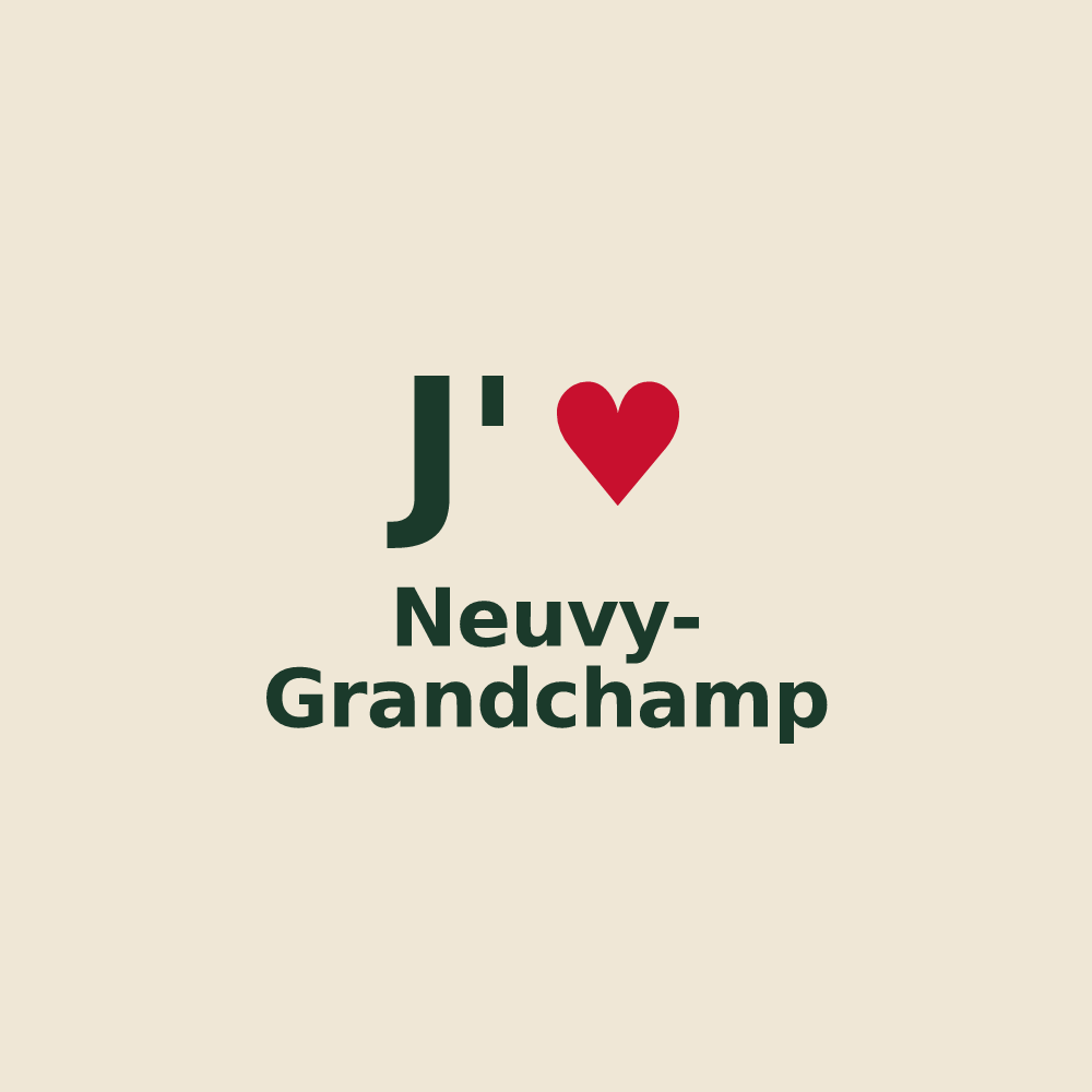 Tote bag personnalisé Neuvy-Grandchamp — design J'aime Neuvy-Grandchamp