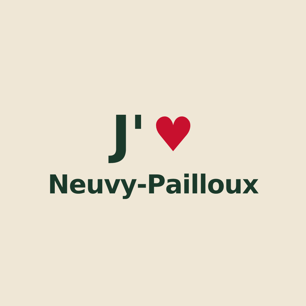 Tote bag personnalisé Neuvy-Pailloux — design J'aime Neuvy-Pailloux