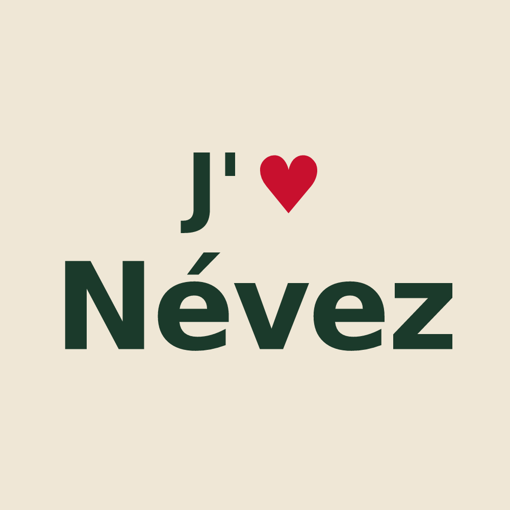Tote bag personnalisé Névez — design J'aime Névez
