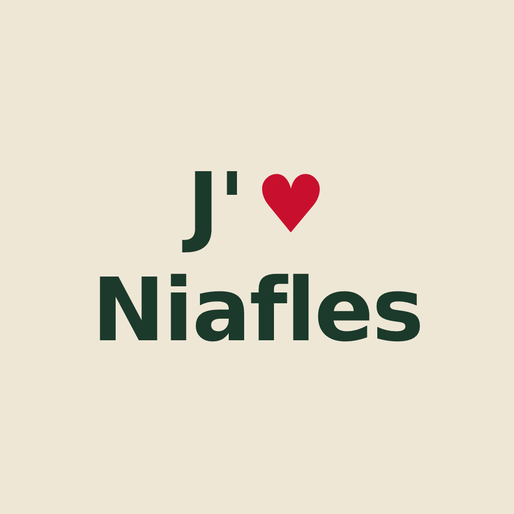 Tote bag personnalisé Niafles — design J'aime Niafles