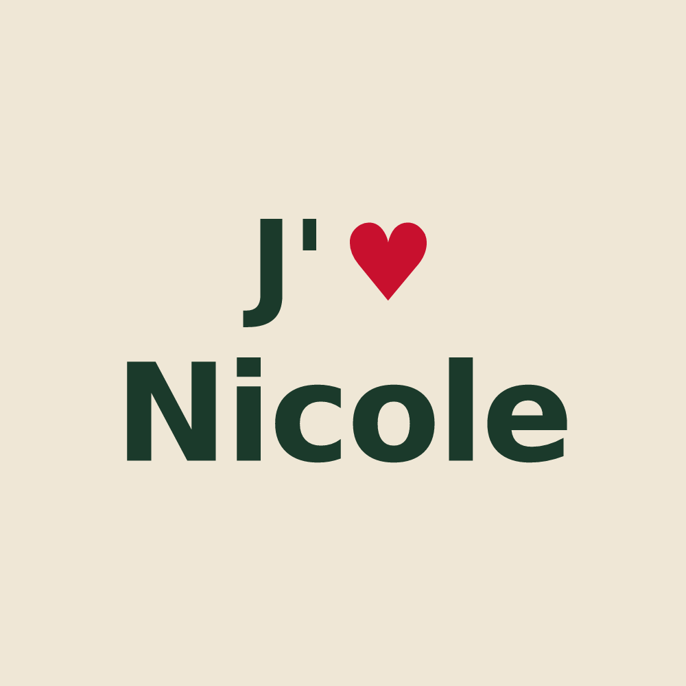 Tote bag personnalisé Nicole — design J'aime Nicole