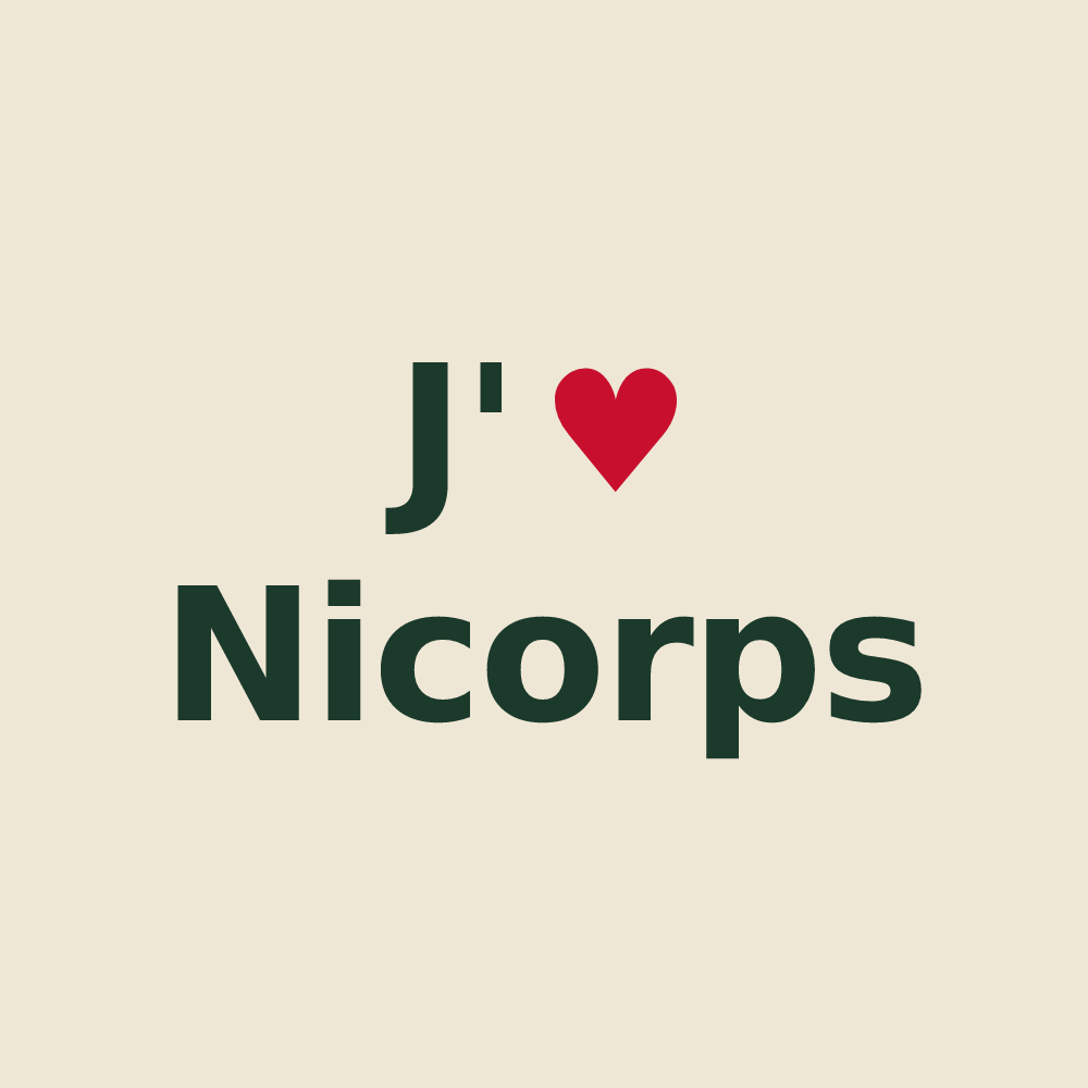 Tote bag personnalisé Nicorps — design J'aime Nicorps