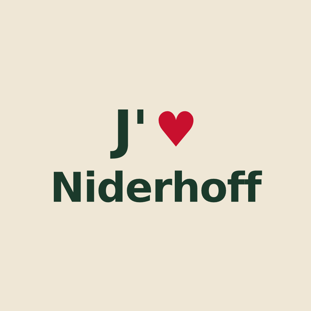 Tote bag personnalisé Niderhoff — design J'aime Niderhoff