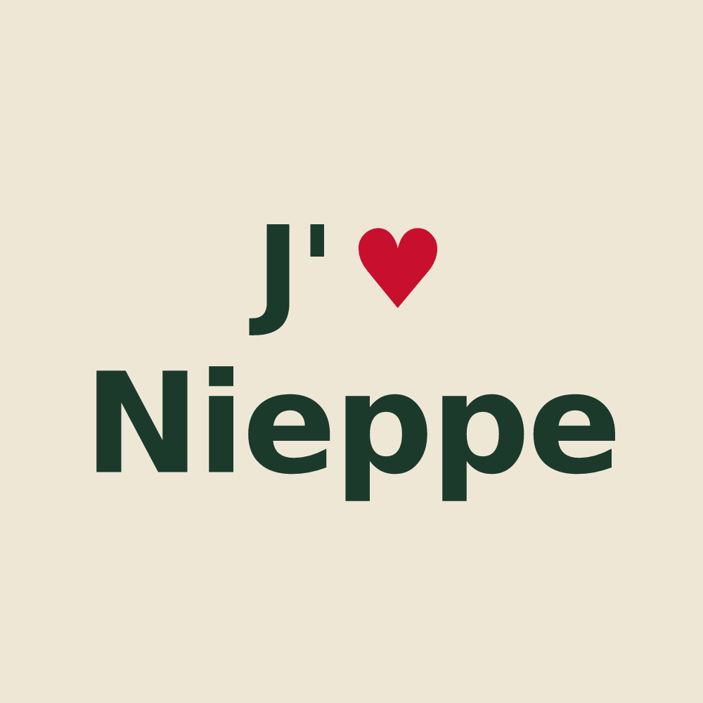 Tote bag personnalisé Nieppe — design J'aime Nieppe