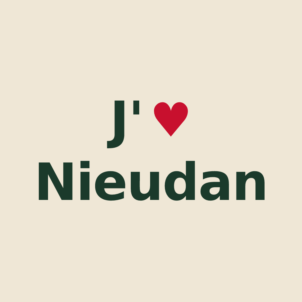 Tote bag personnalisé Nieudan — design J'aime Nieudan