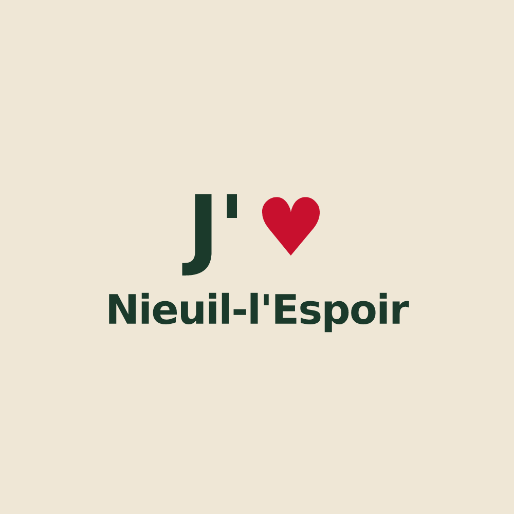 Tote bag personnalisé Nieuil-l'Espoir — design J'aime Nieuil-l'Espoir