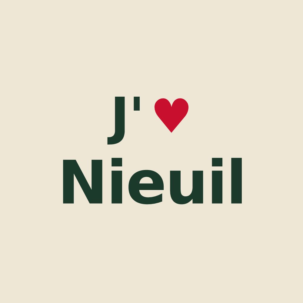 Tote bag personnalisé Nieuil — design J'aime Nieuil